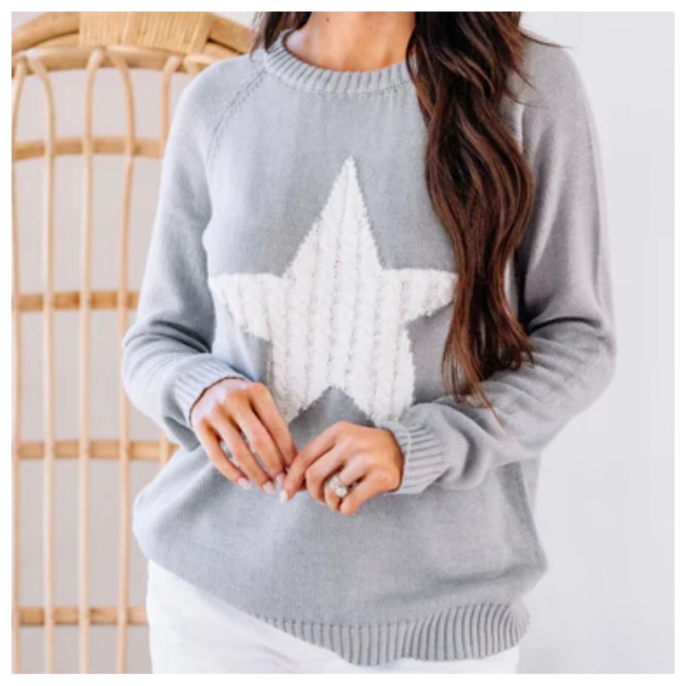 Chic and cozy Cotton Blend soft star sweater